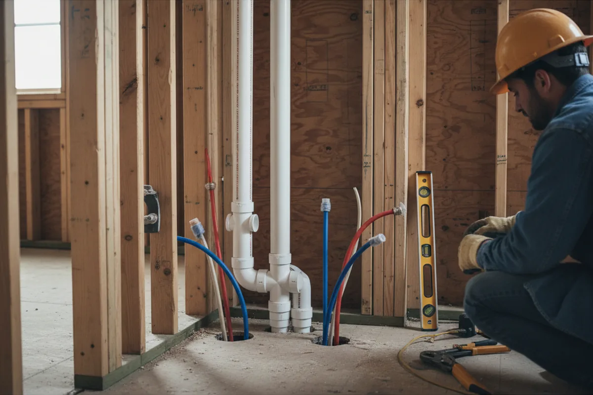 Drain and supply rough-in during Drain Cleaning in Prescott